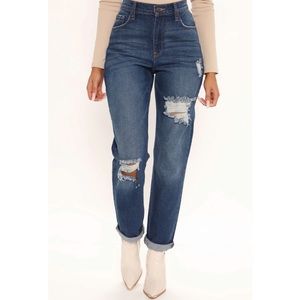 Fashion Nova Dark Wash Mom Jeans